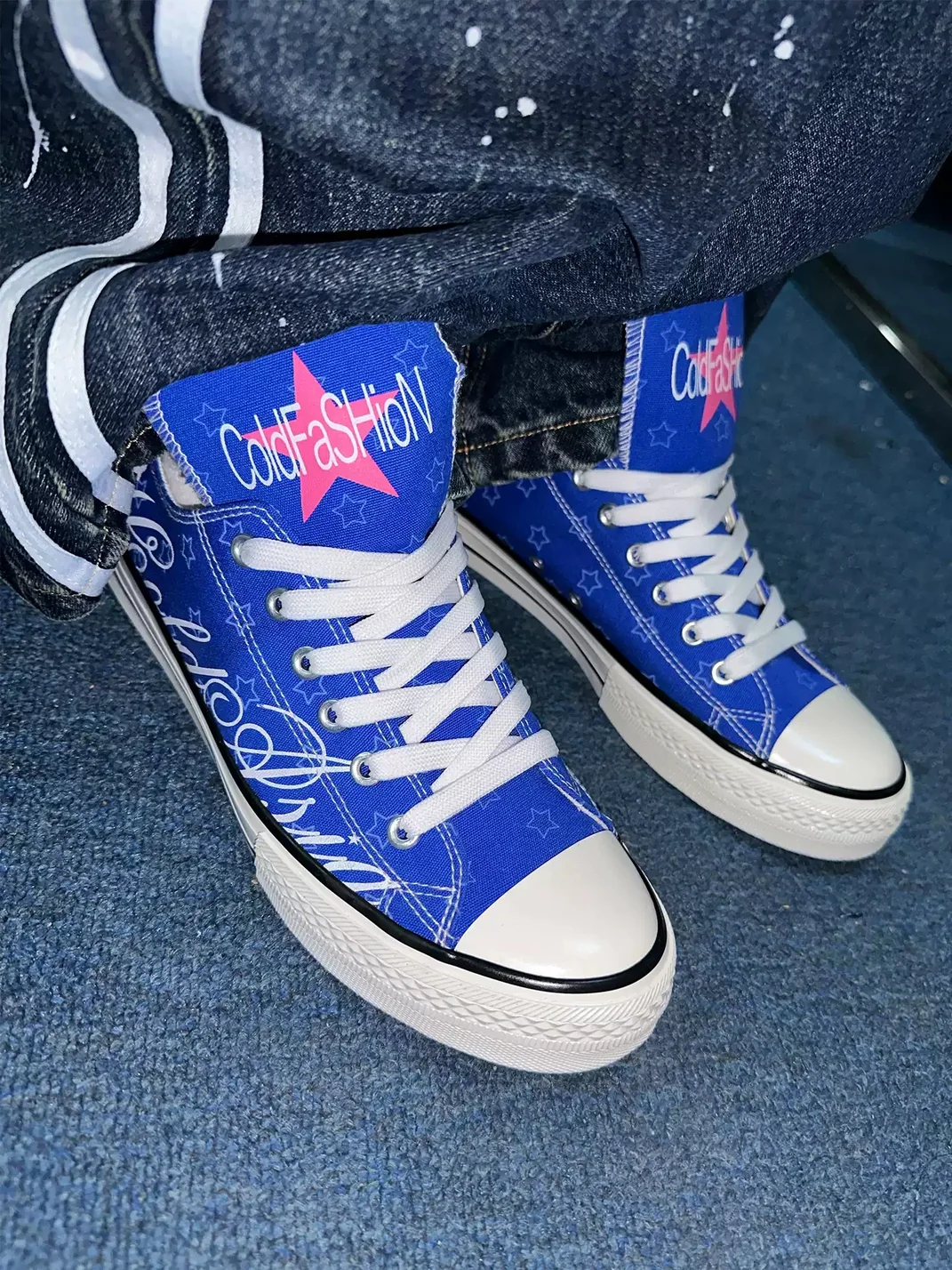 ColdAsia | Star Script Skull Canvas Sneakers