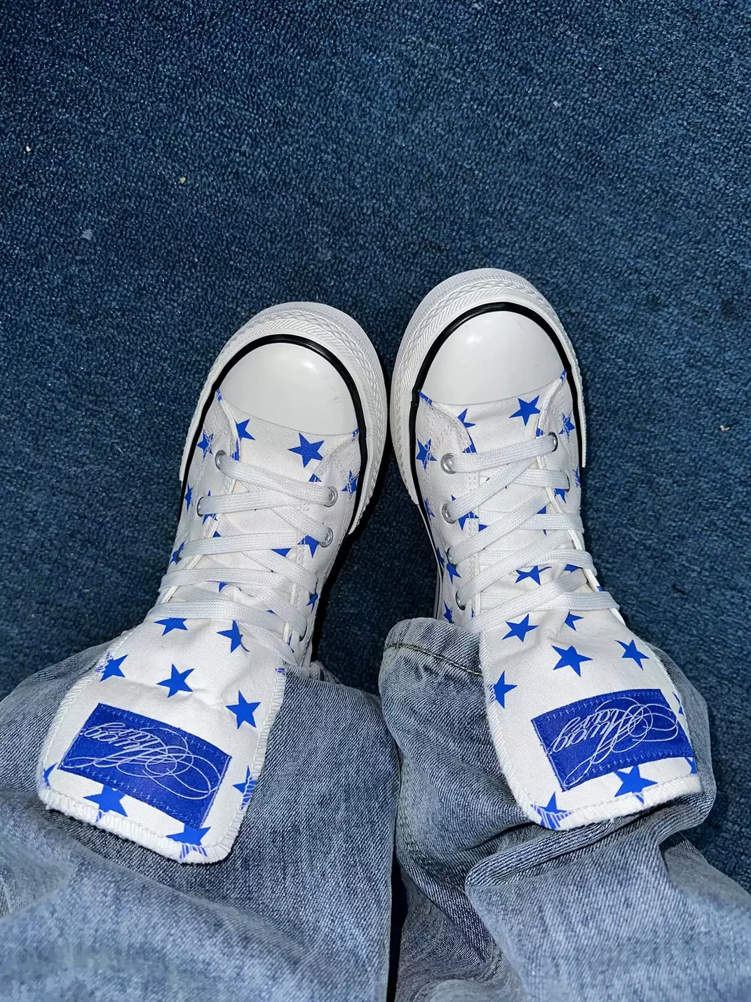 ColdAsia | Star Print High Top Canvas Sneakers