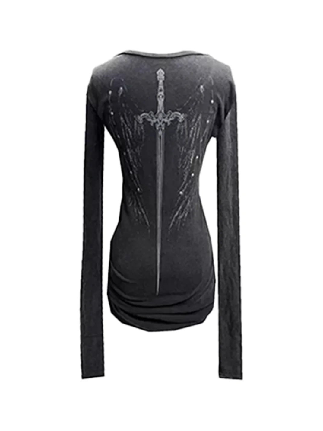 DETW | Rhinestone Angel Long Sleeve Mini Dress