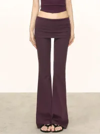 Anna aneae | Foldover Knit Flared Pants