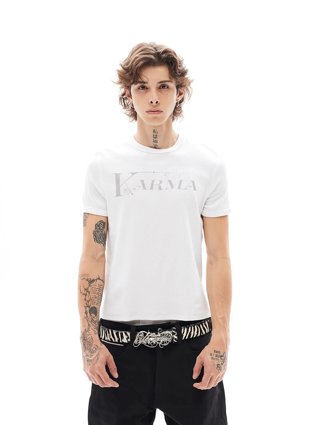 KARMANISTIC | Relaxed Music Note Print T-Shirt