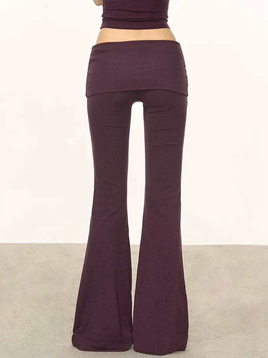 Anna aneae | Foldover Knit Flared Pants