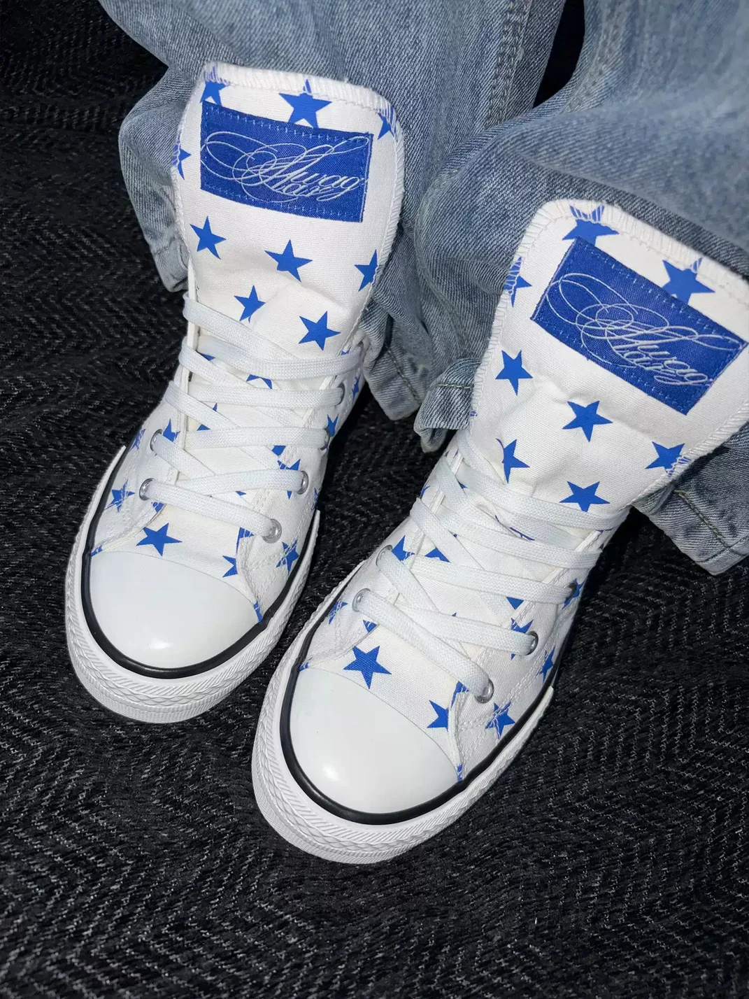 ColdAsia | Star Print High Top Canvas Sneakers