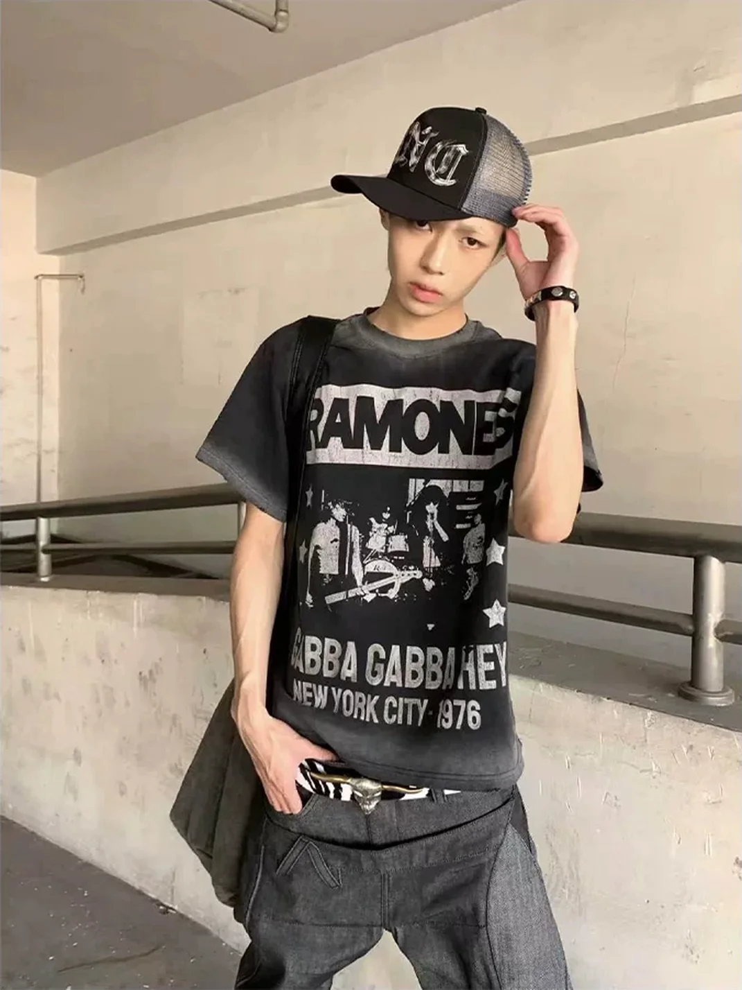 KARMANISTIC | Vintage Letter Embroidered Trucker Cap