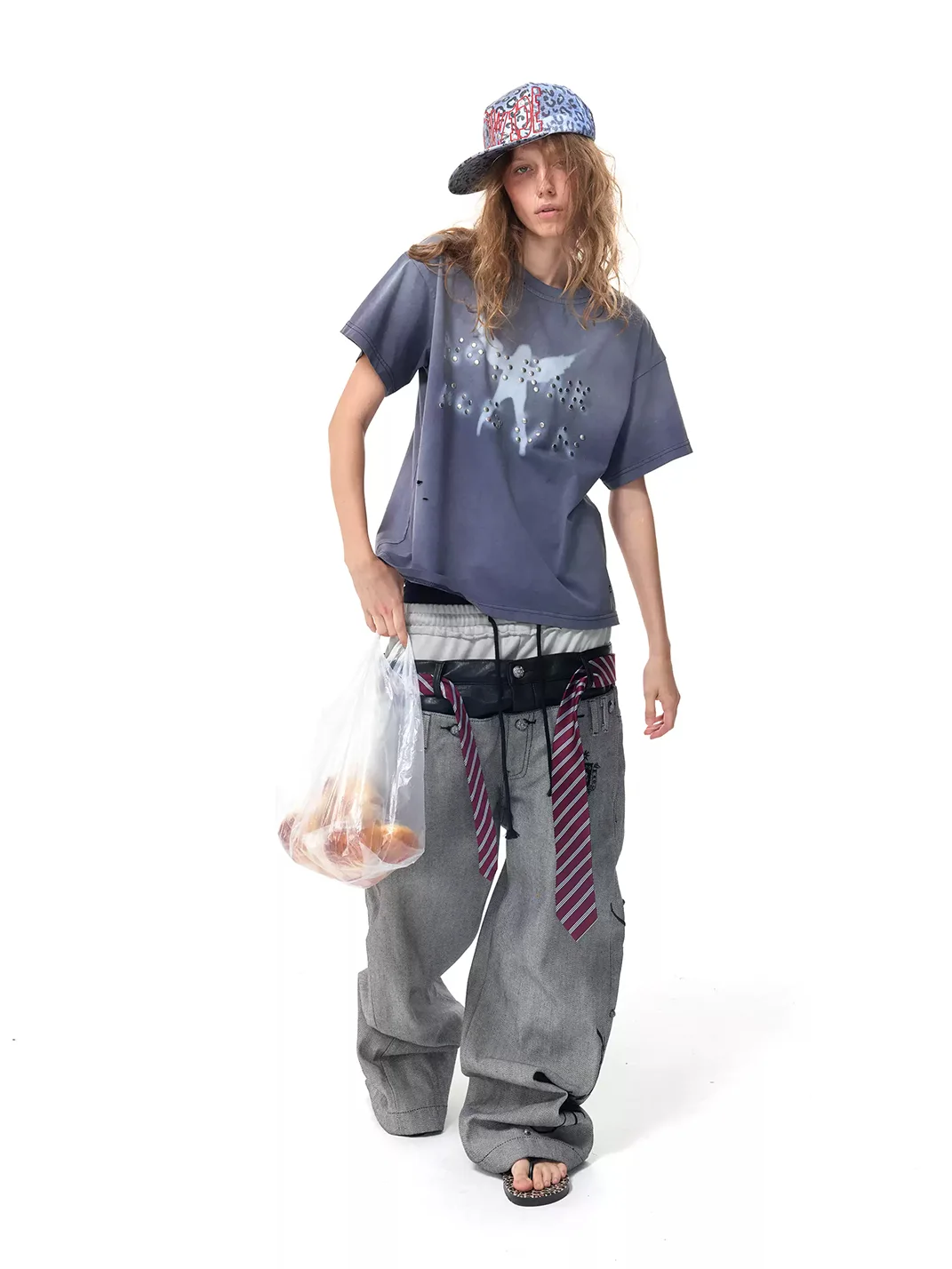 HAS2SONS | Distressed Angel Graphic Cropped T-Shirt