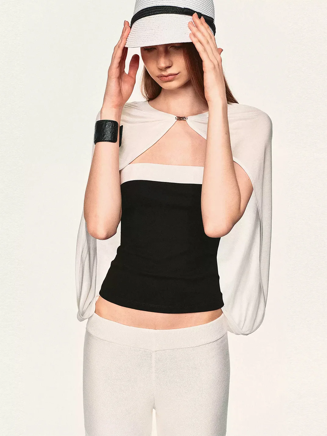 Ayo | Contrast Cape Overlay Tube Top