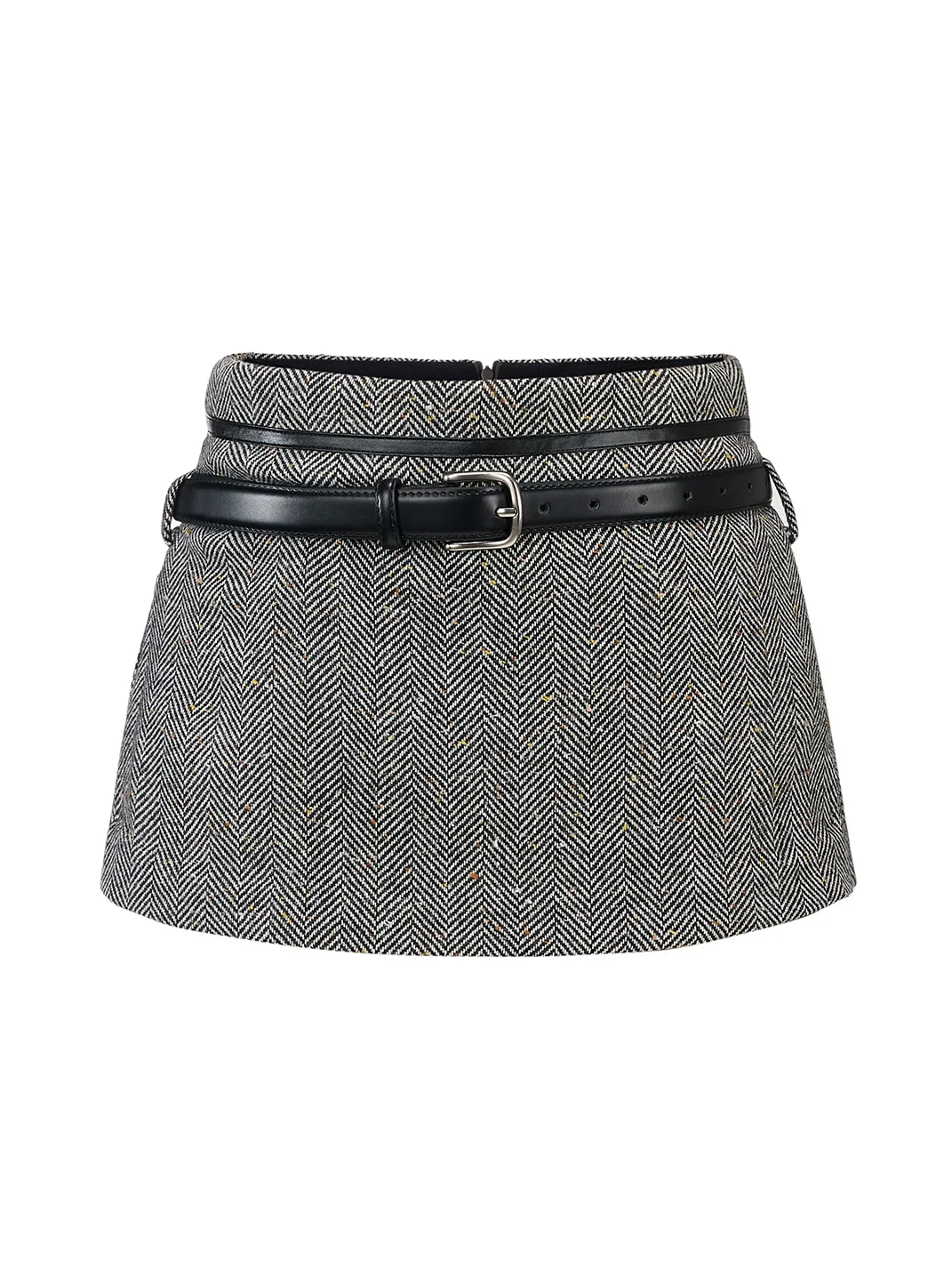 Ayo | Herringbone Wool Blend Mini Skort