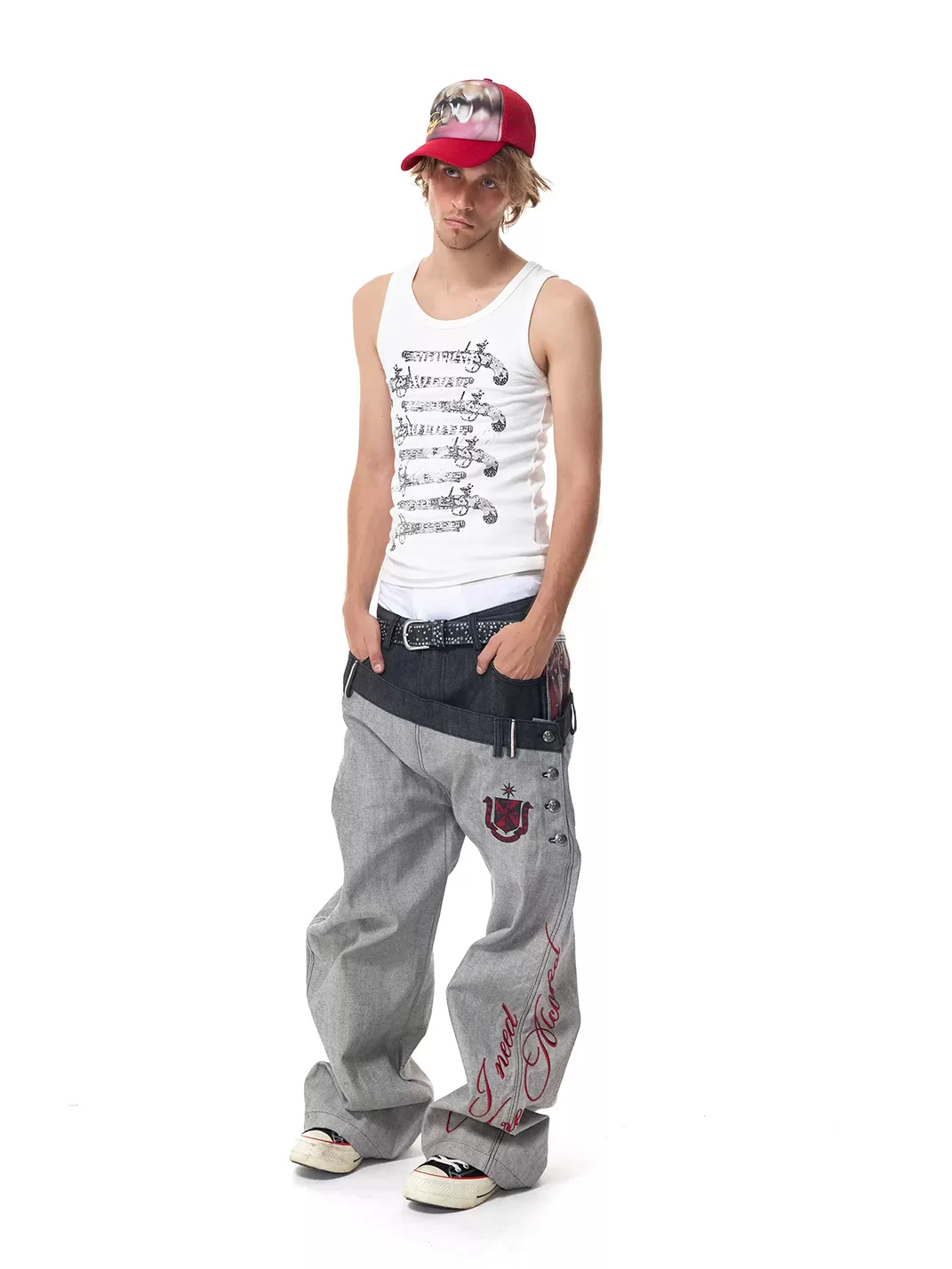 HAS2SONS | Slim Fit Musket Print Sleeveless Tank Top