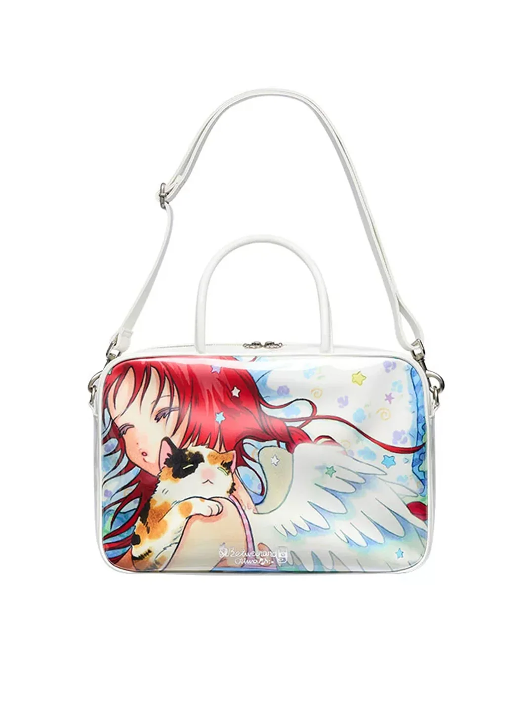BETWEENAND | Double-Sided Angel Print Convertible Handbag