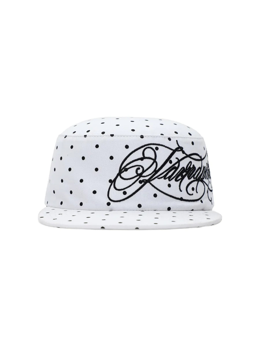 KARMANISTIC | Unisex Polka Dot Embroidered Flat Brim Cap - 4