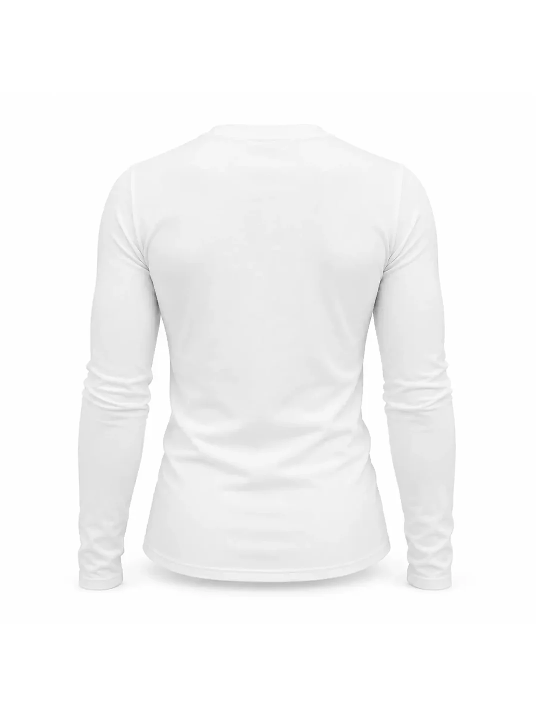 KARMANISTIC | Retro Script Print Slim V-Neck Long-Sleeve T-Shirt
