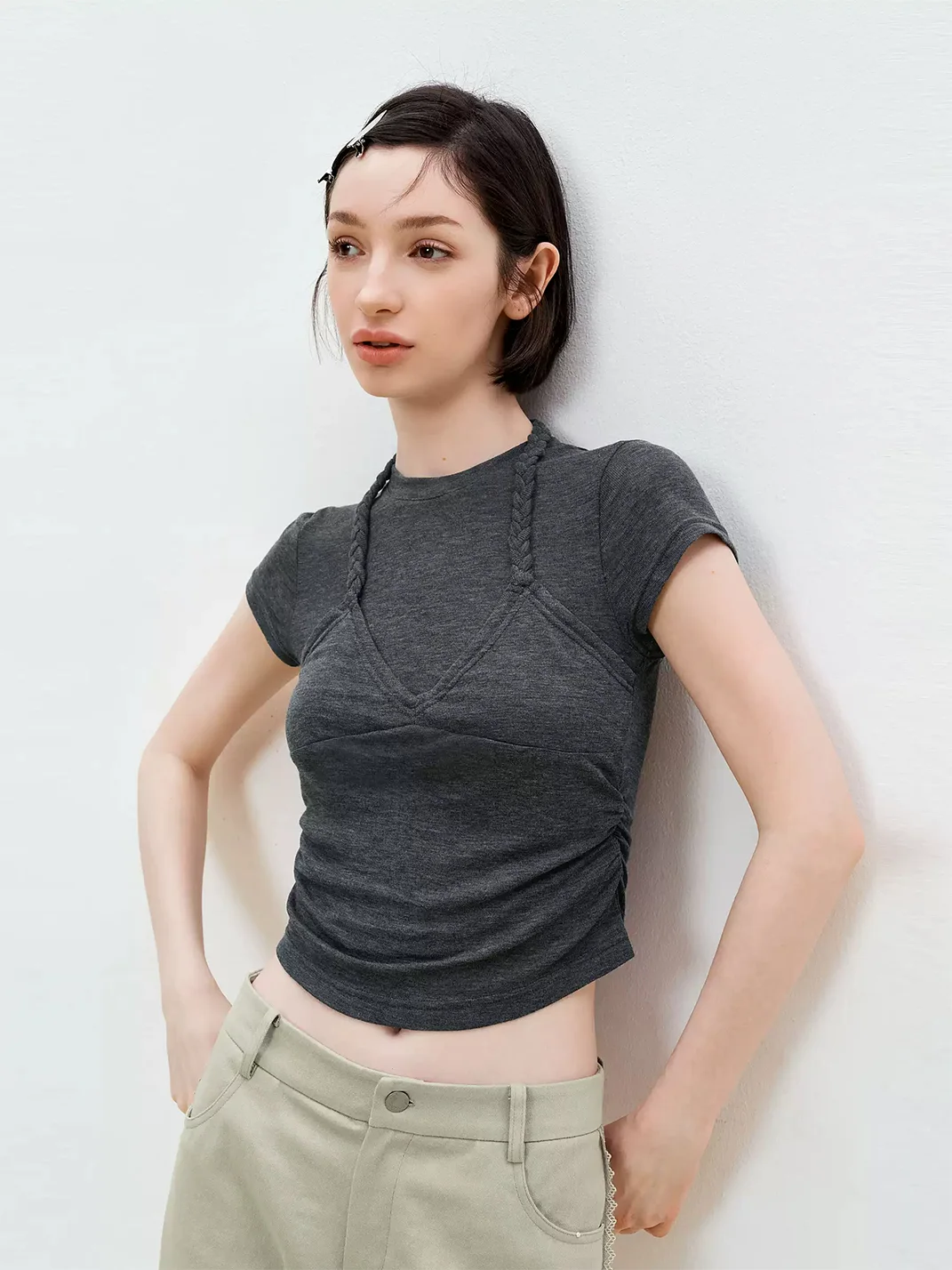 Ayo | Layered Cropped Short-Sleeve T-Shirt