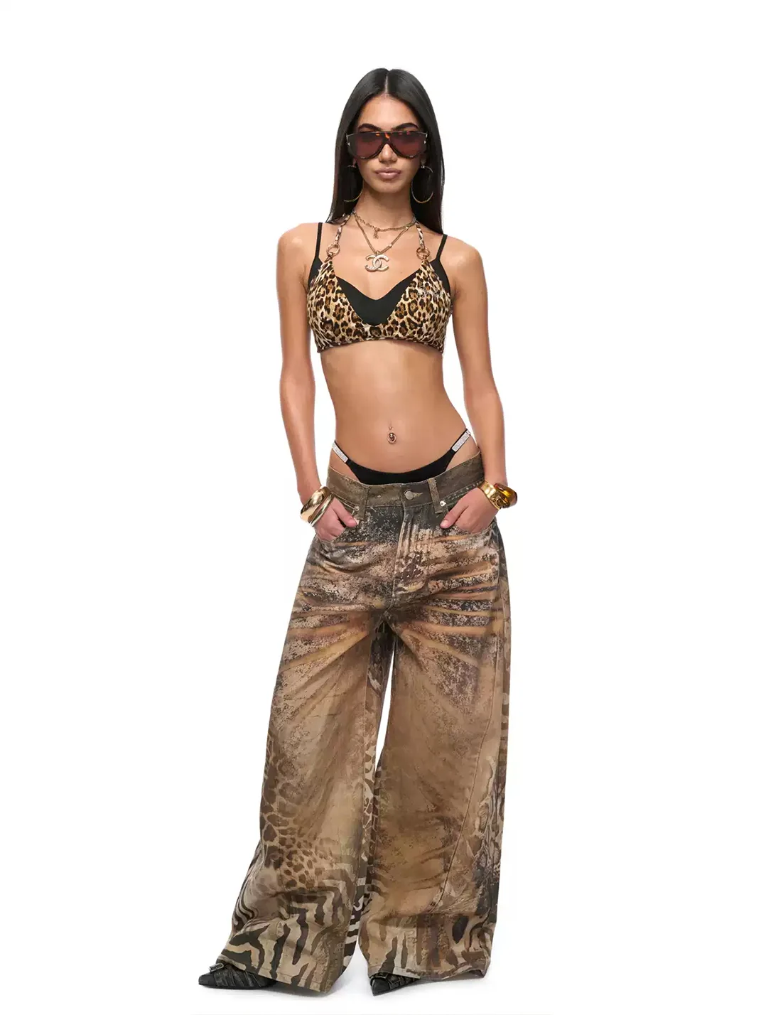 JYOSEI | Leopard Halter Bra With Adjustable Straps