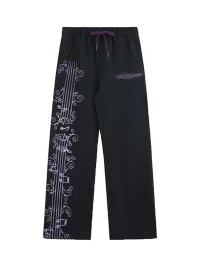 no E mosen | Musical Vine Print Straight Leg Sweatpants
