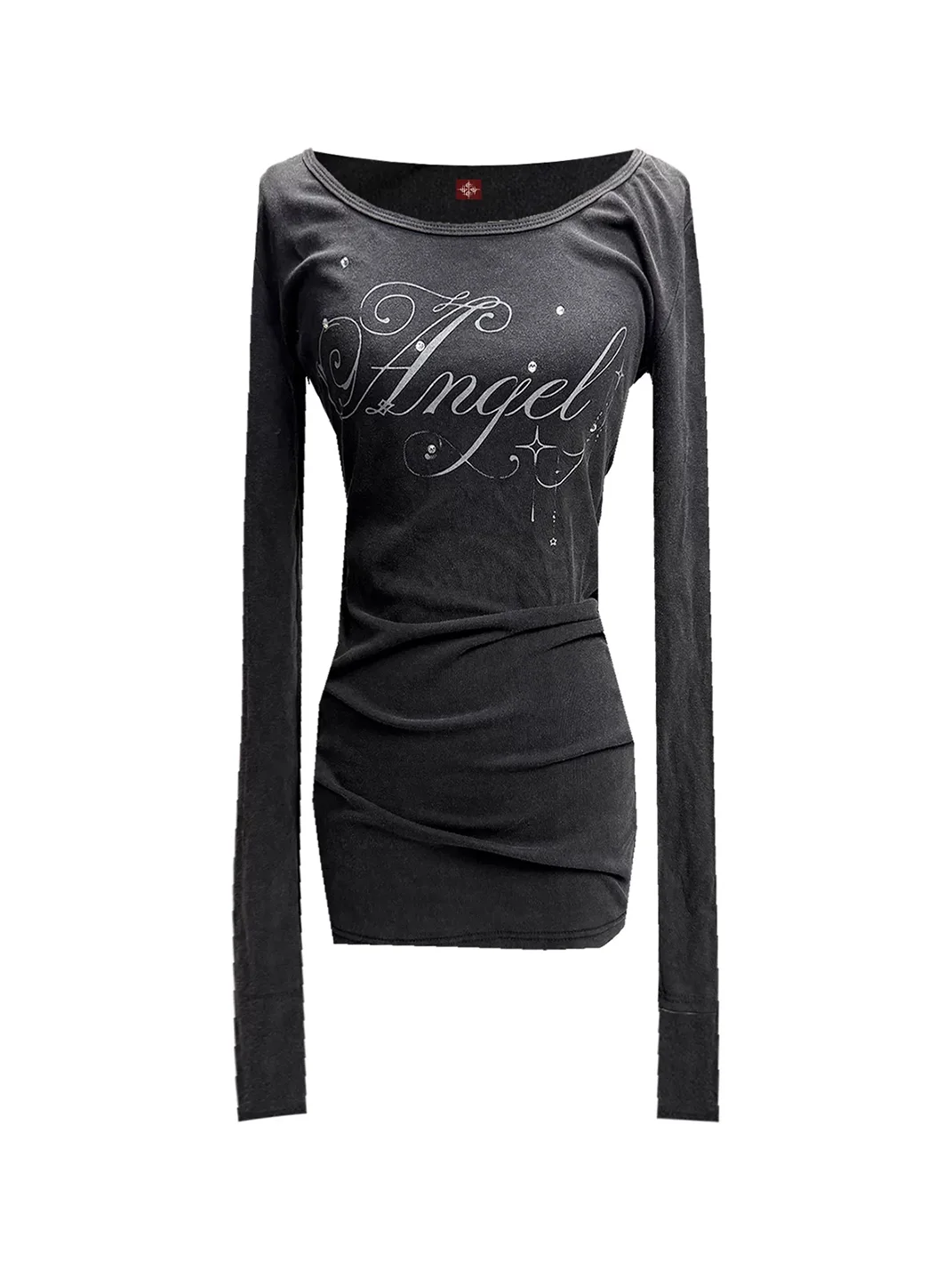 DETW | Rhinestone Angel Long Sleeve Mini Dress