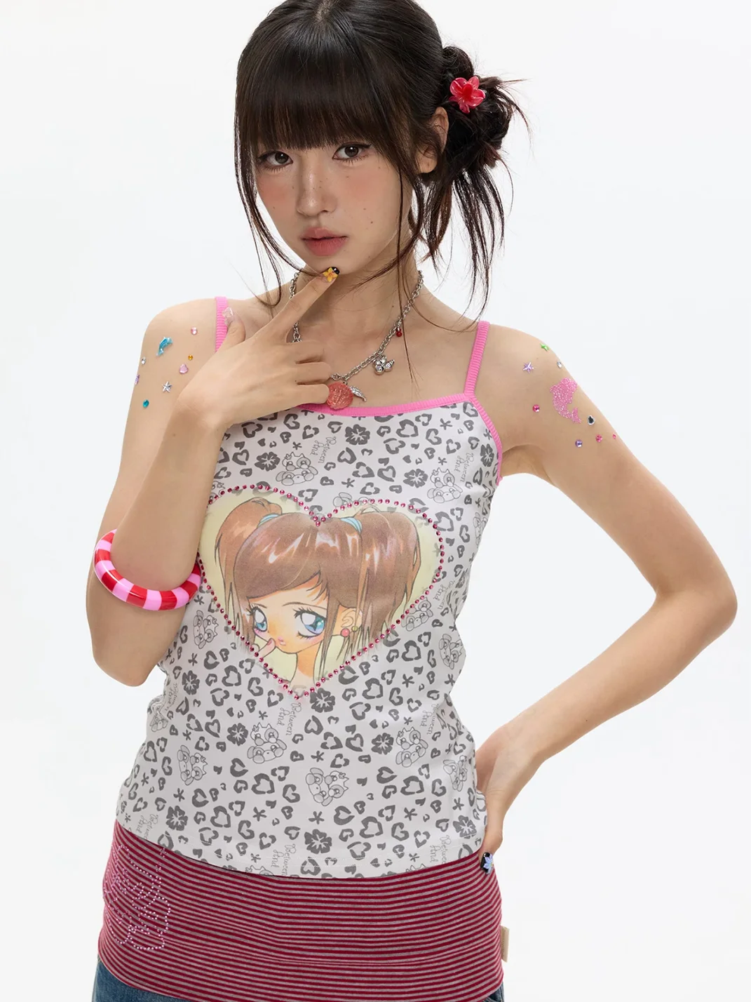 BETWEENAND | Y2K Leopard Print Cropped Cami Top