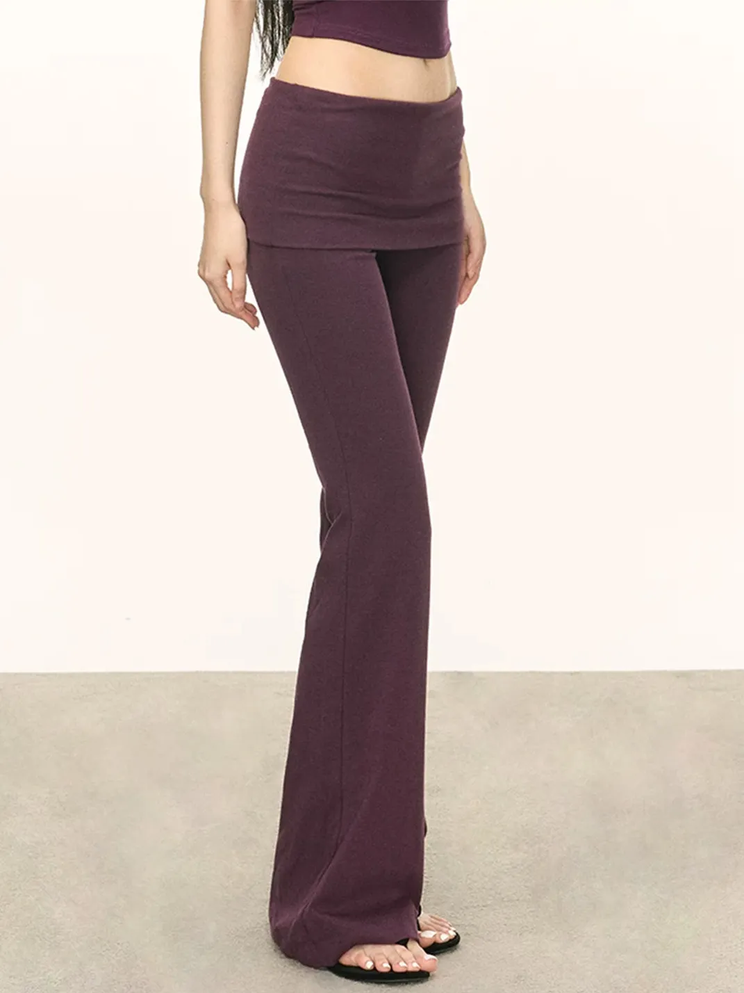 Anna aneae | Foldover Knit Flared Pants