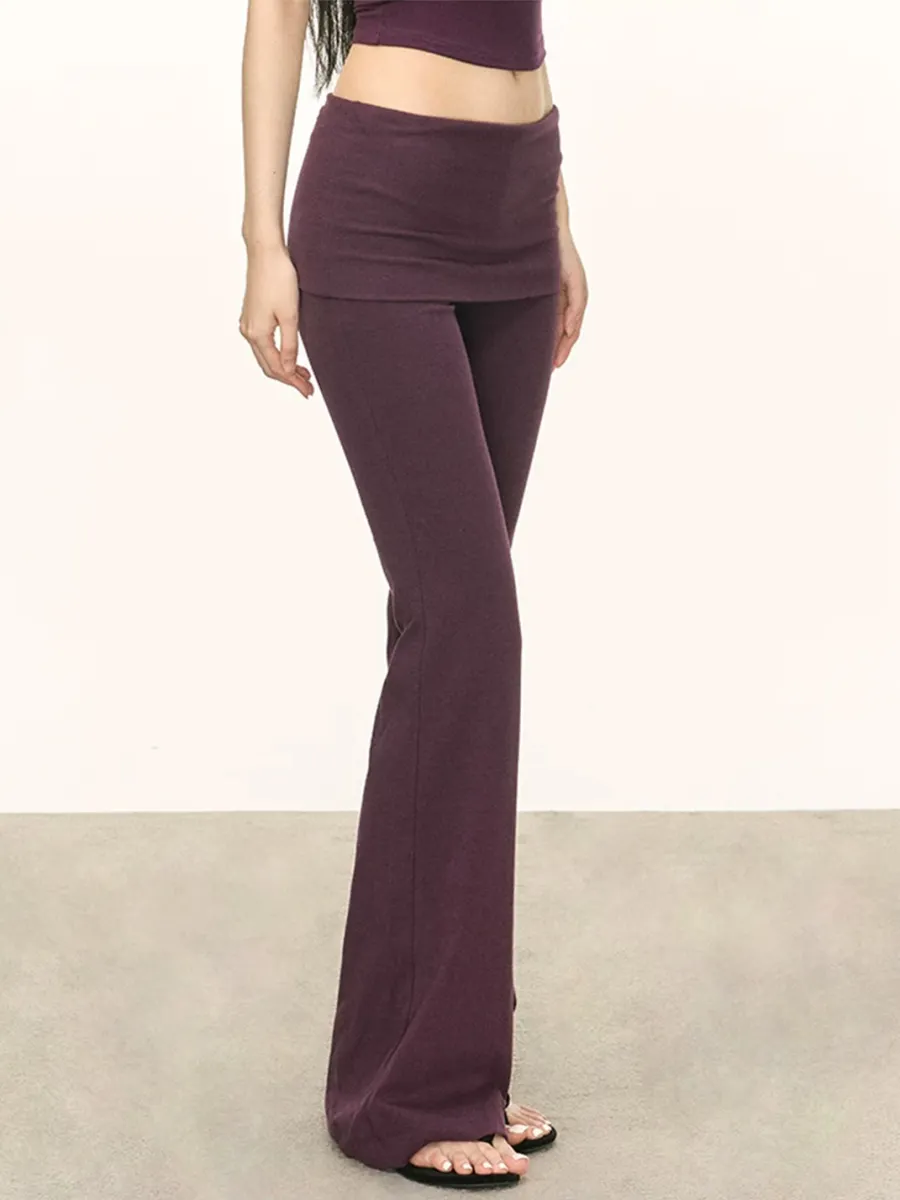 Anna aneae | Foldover Knit Flared Pants - 2