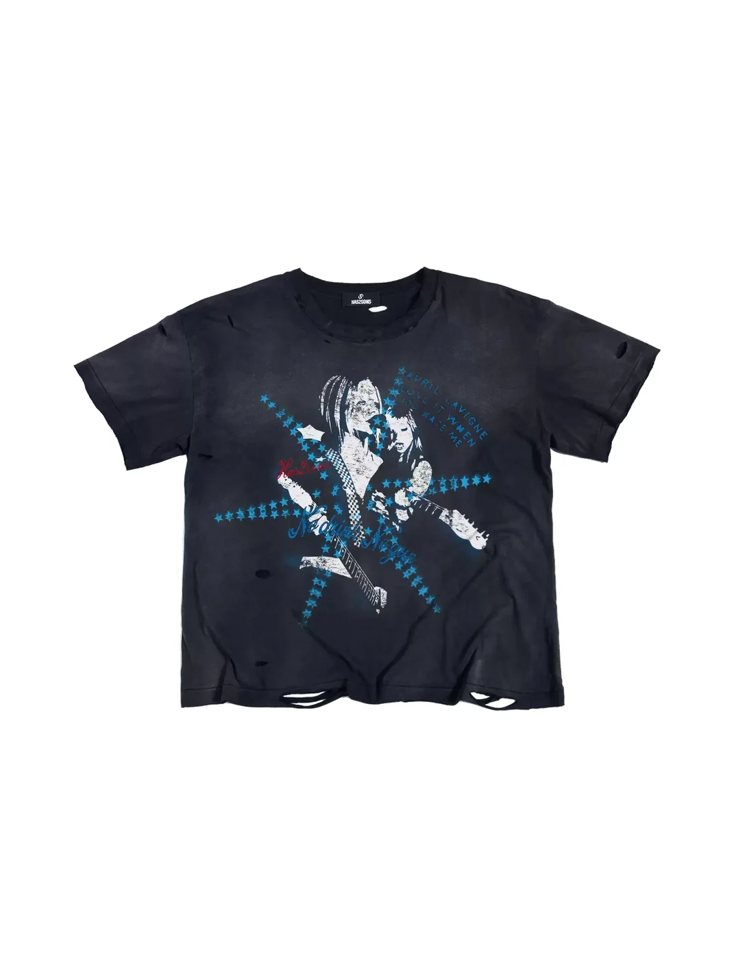 HAS2SONS | Washed Distressed Boxy Short-Sleeve T-Shirt