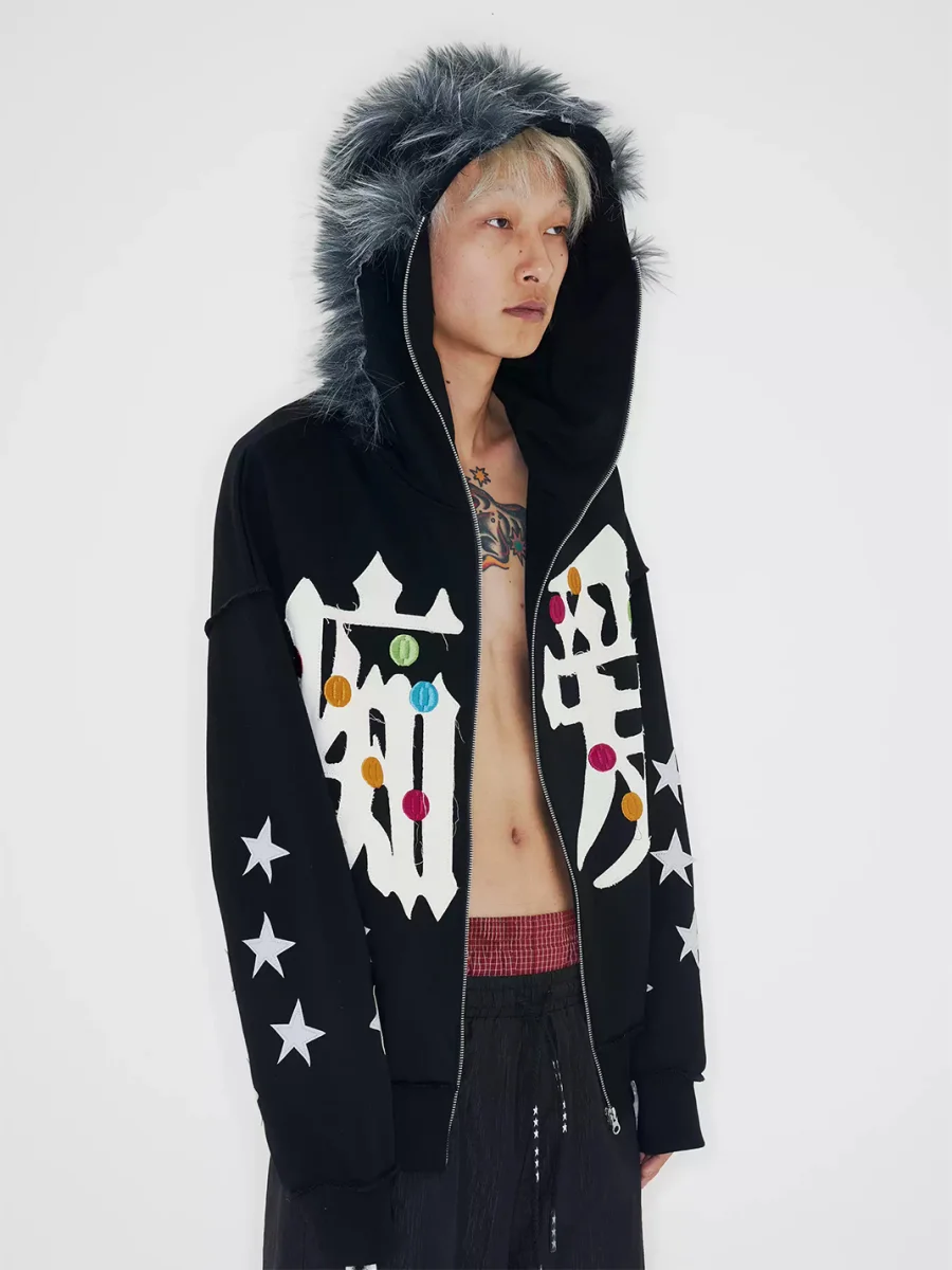 CHAI | Embroidered Hooded Zip Jacket - 4