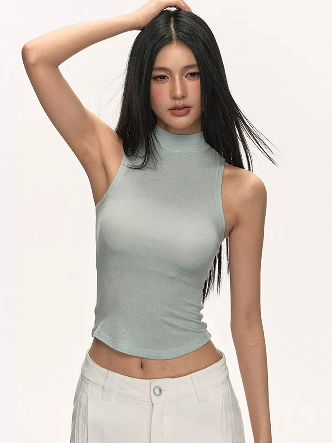Anna aneae | Slim Knit Cropped Tank Top