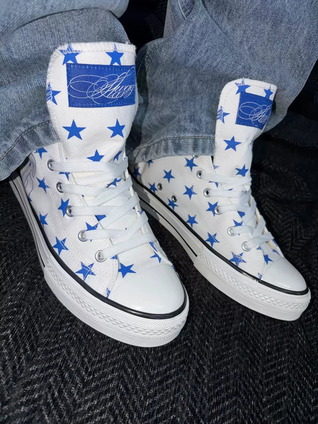 ColdAsia | Star Print High Top Canvas Sneakers