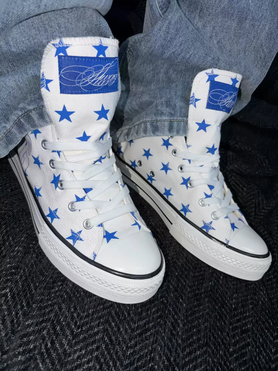 ColdAsia | Star Print High Top Canvas Sneakers - 3