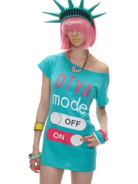Norgira | Colorblock Print One Shoulder T-Shirt