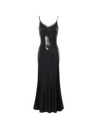 JYOSEI | Black Lace-Trimmed Cutout Mermaid Slip Dress