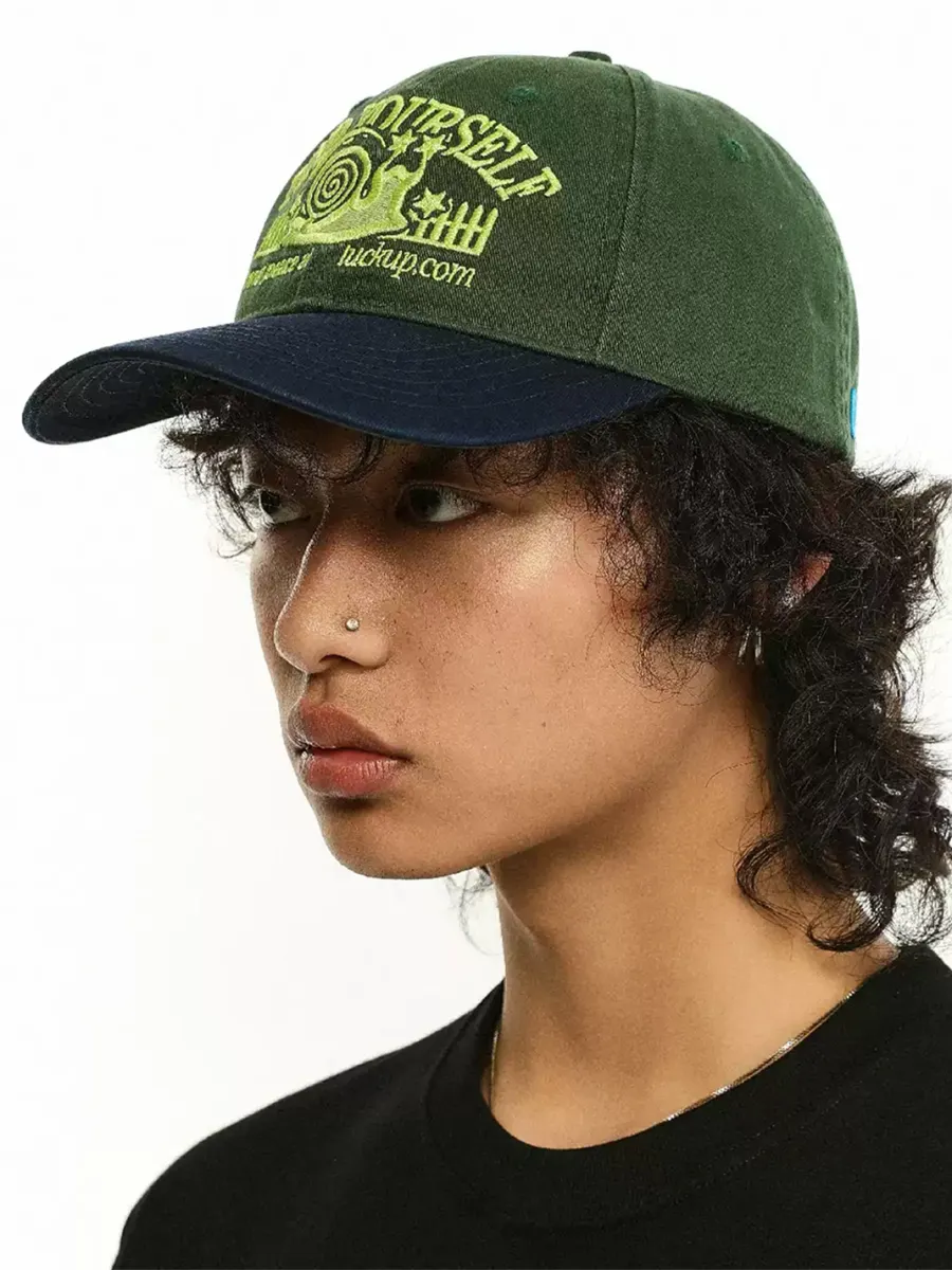 LUCKUP Archive | Embroidered Colorblock Vintage Baseball Cap - 3