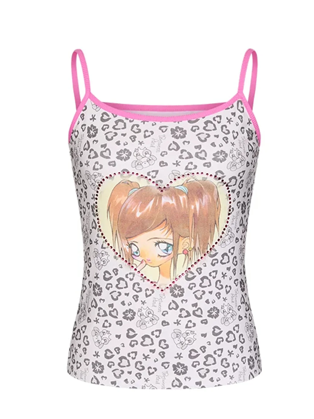 BETWEENAND | Y2K Leopard Print Cropped Cami Top