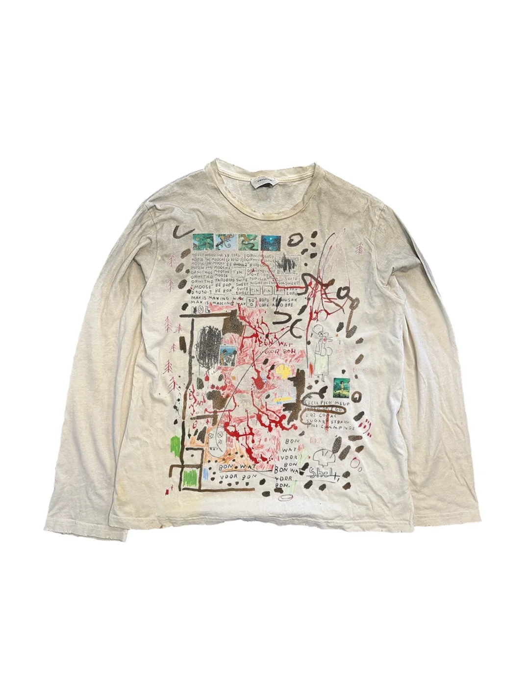 MELANIN | Abstract Graphic Distressed Long Sleeve T-Shirt