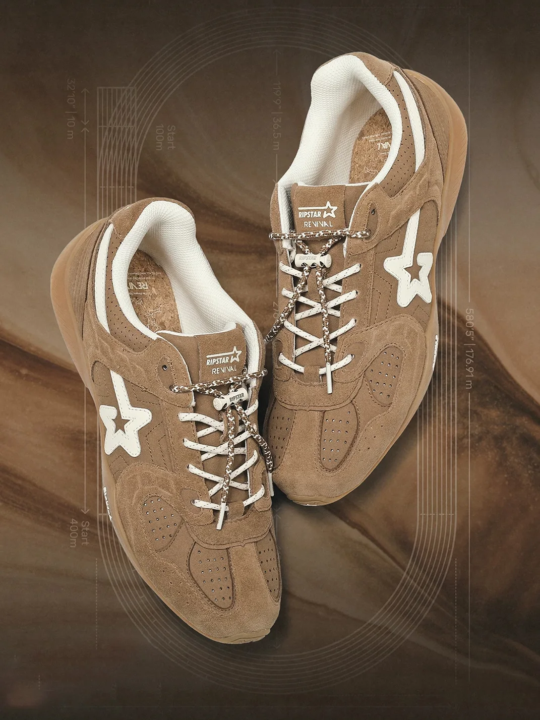 RIPSTAR | Retro Mocha Mousse Unisex Training Sneakers