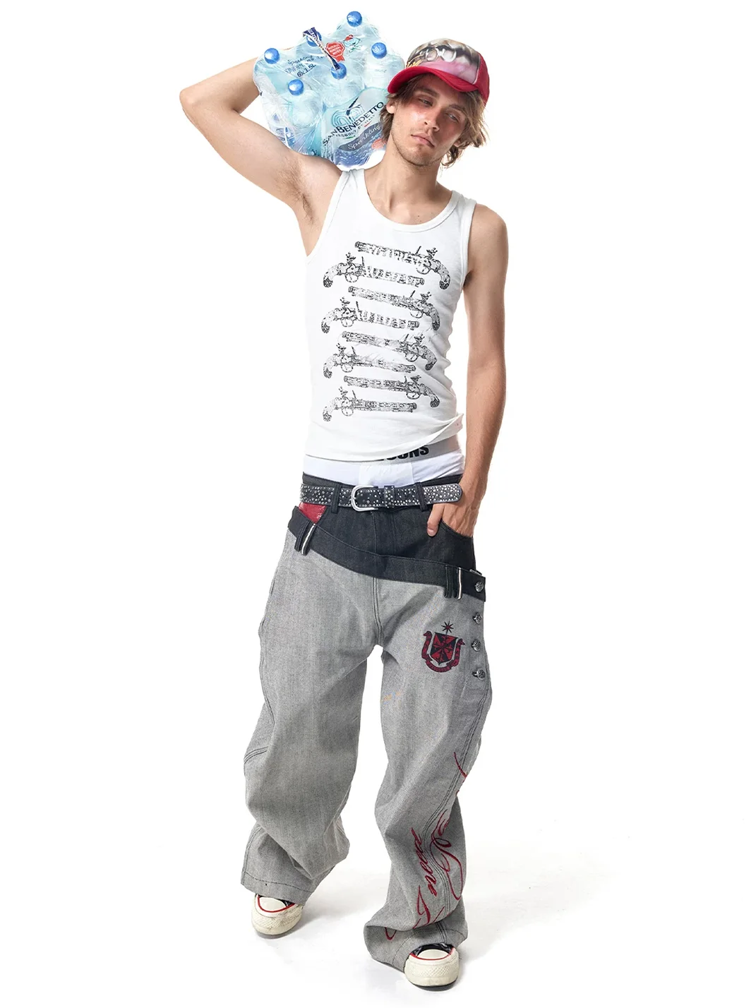 HAS2SONS | Slim Fit Musket Print Sleeveless Tank Top