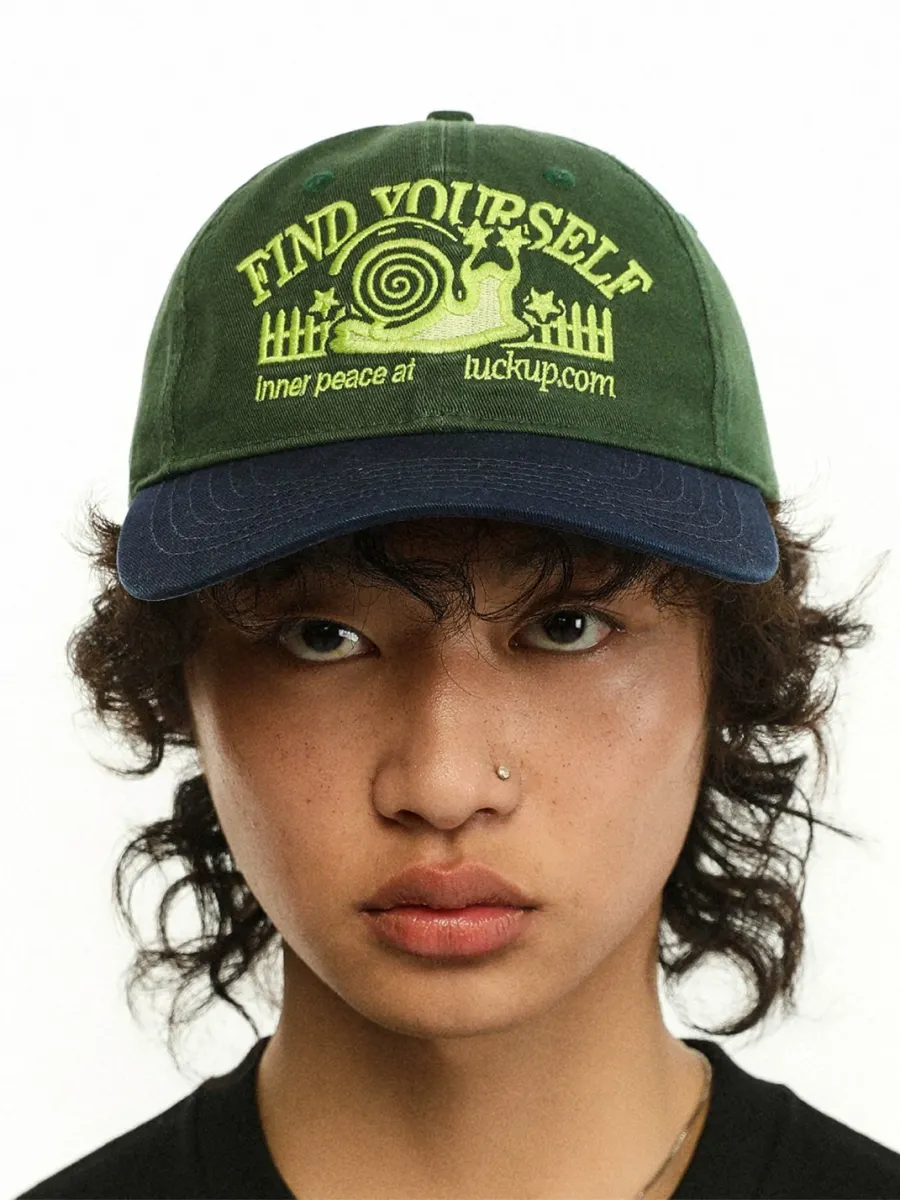LUCKUP Archive | Embroidered Colorblock Vintage Baseball Cap - 2