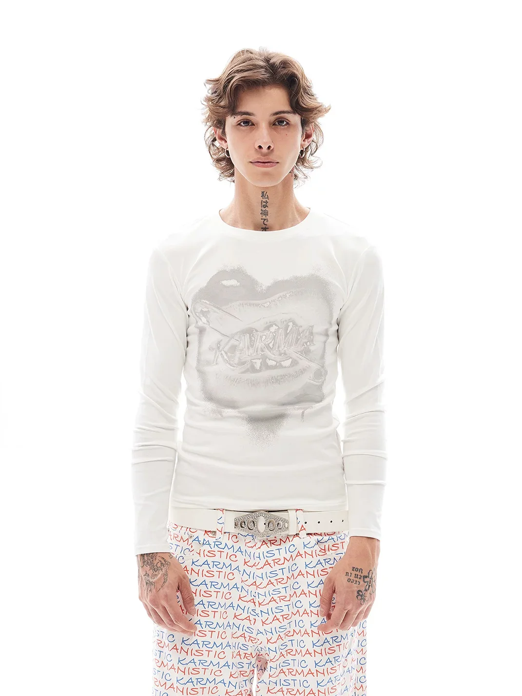 KARMANISTIC | Retro Lips Slim Long Sleeve T-Shirt