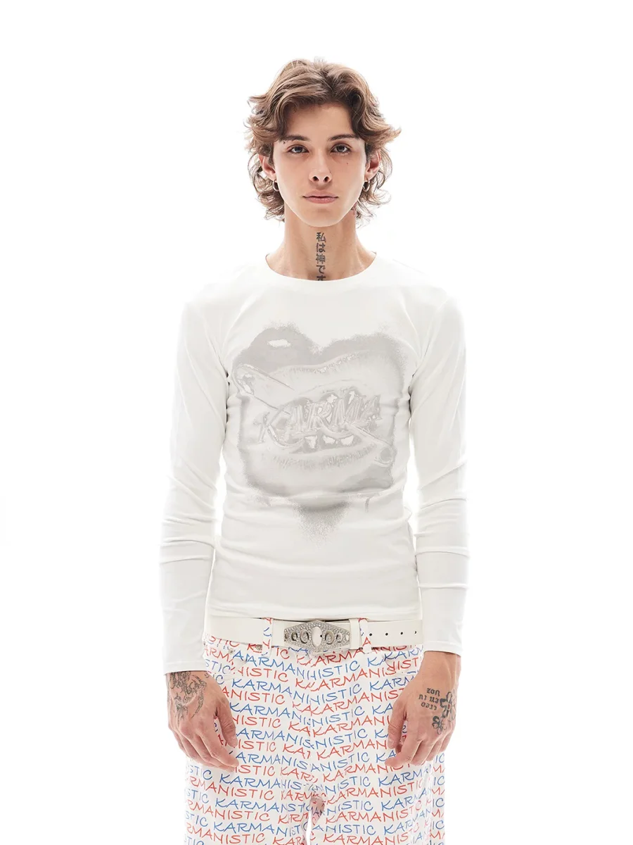 KARMANISTIC | Retro Lips Slim Long Sleeve T-Shirt - 4