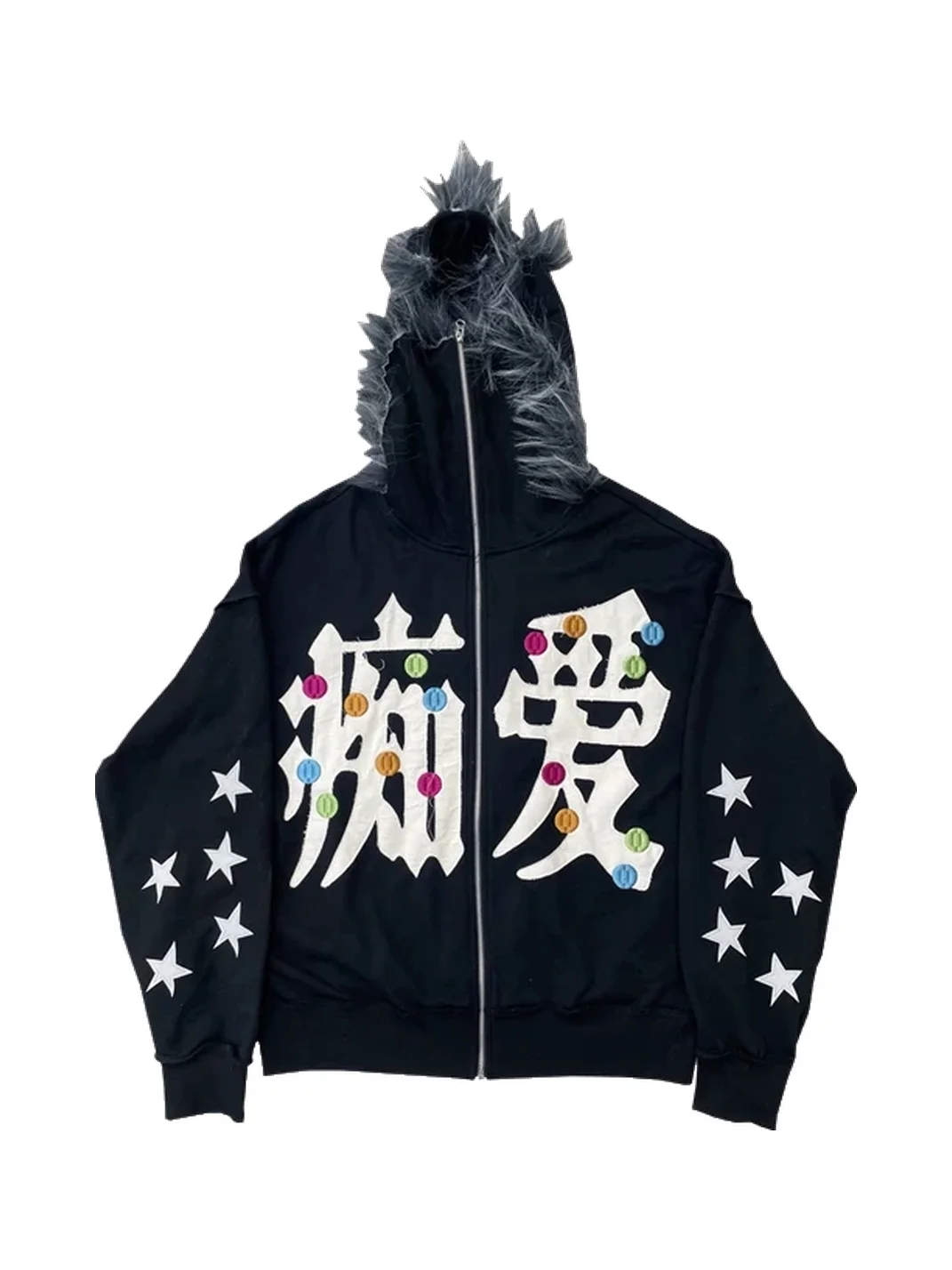 CHAI | Embroidered Hooded Zip Jacket