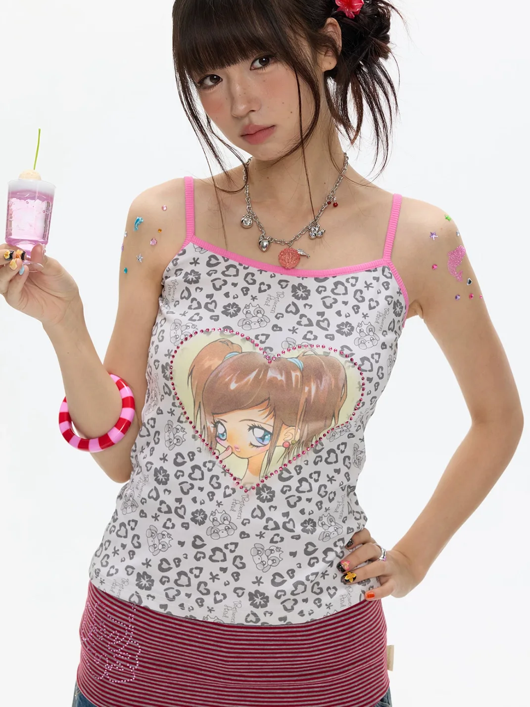 BETWEENAND | Y2K Leopard Print Cropped Cami Top