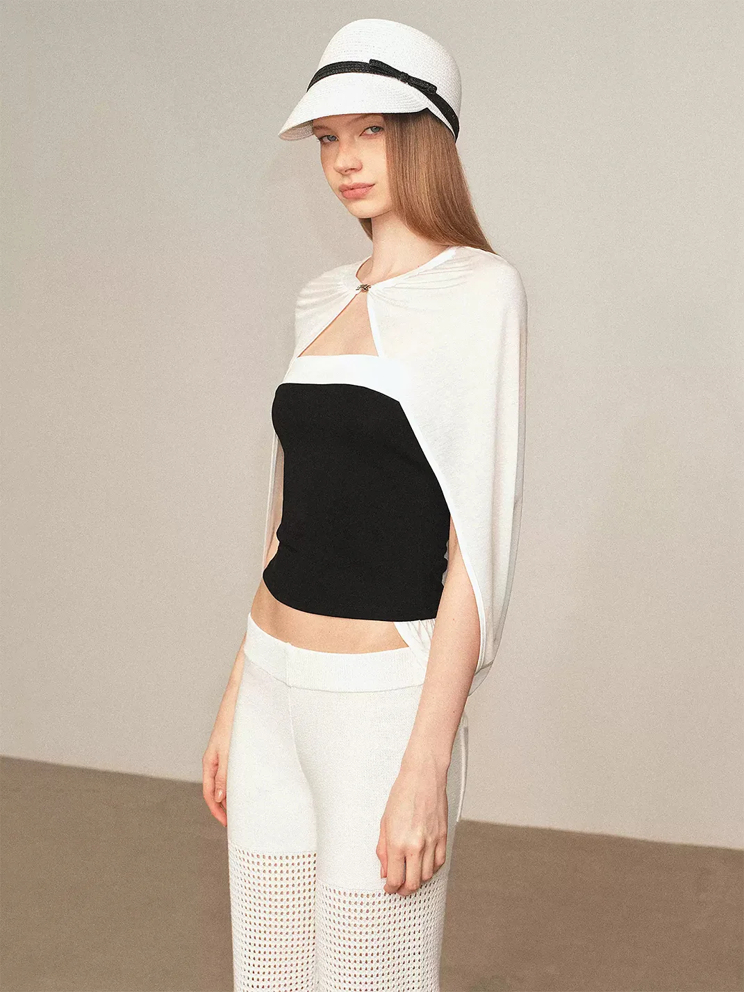 Ayo | Contrast Cape Overlay Tube Top