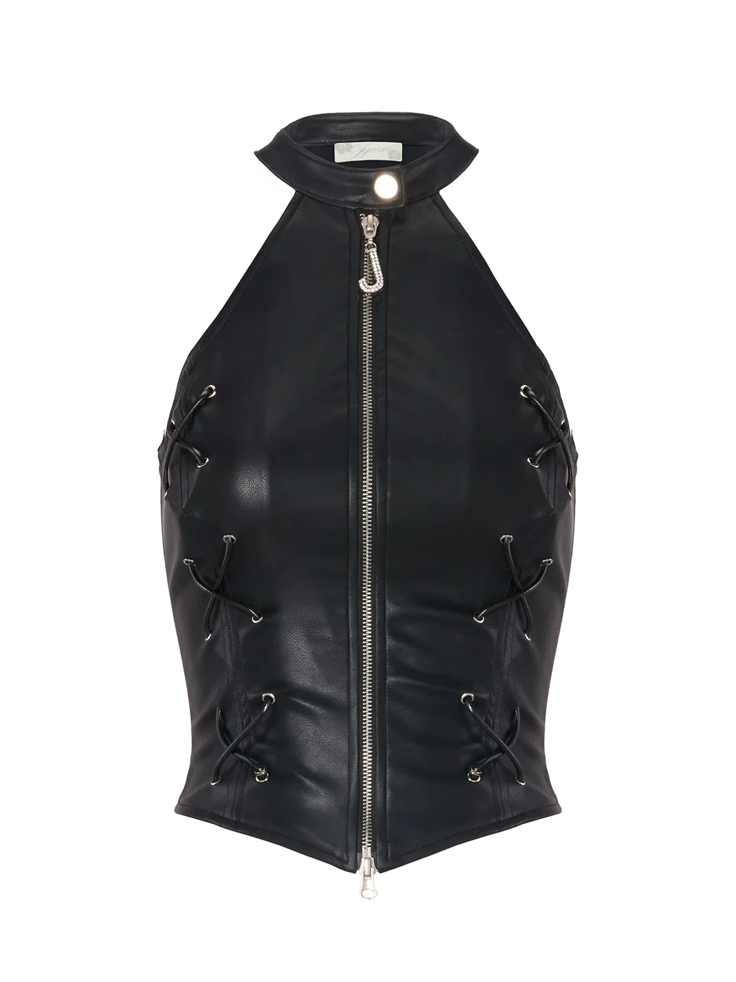 JYOSEI | Lace-Up PU Leather Tank Shorts Set
