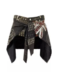 JYOSEI | Patchwork Print Layered Wrap Shorts