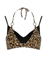 JYOSEI | Leopard Halter Bra With Adjustable Straps