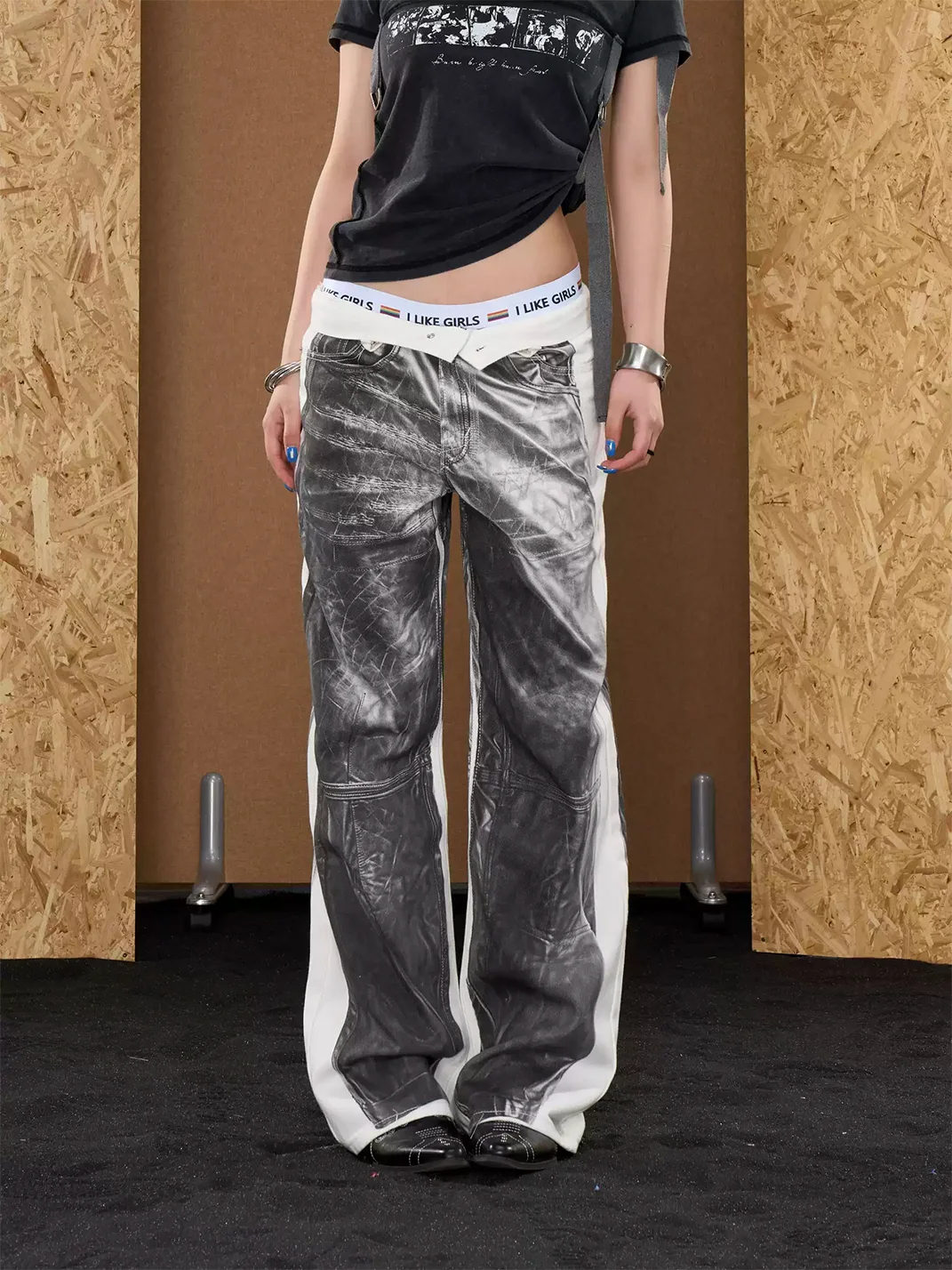 ONLPP | Printed Wide-Leg Low-Rise Jeans