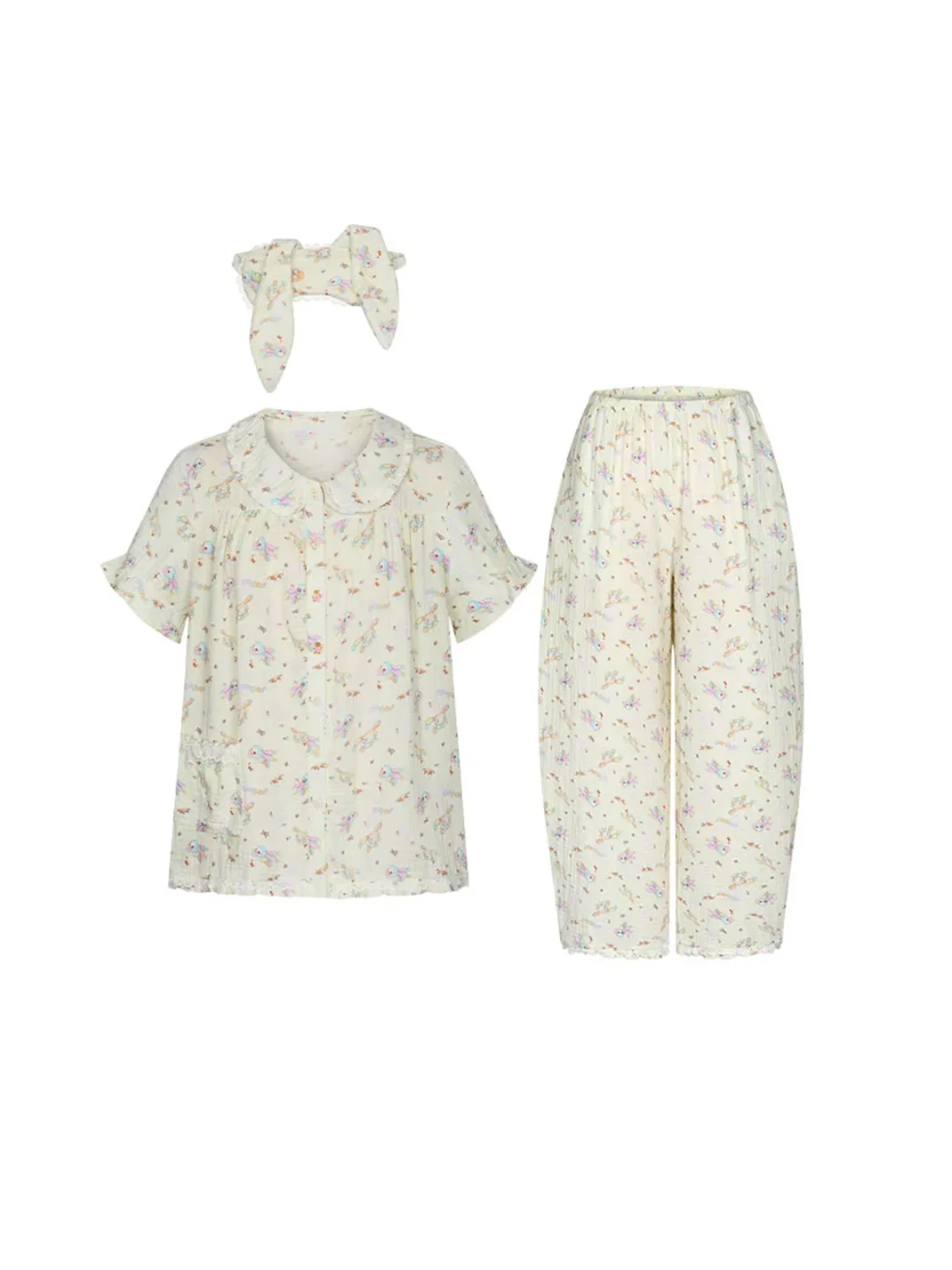 BETWEENAND | Puff Sleeve Cotton Gauze Pajama Set