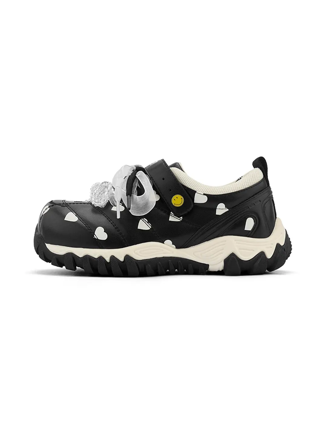 SMILEY | Heart Polka Dot Platform Mary Jane Sneakers
