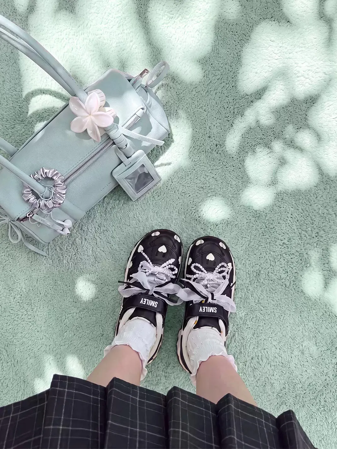 SMILEY | Heart Polka Dot Platform Mary Jane Sneakers
