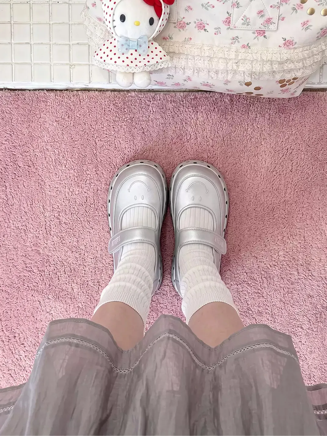 SMILEY | Polka Dot Platform Mary Jane Shoes