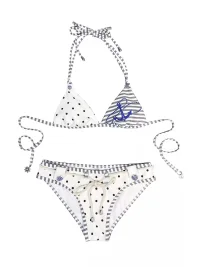 Nit alcove | Nautical Polka Dot Striped Halter Bikini