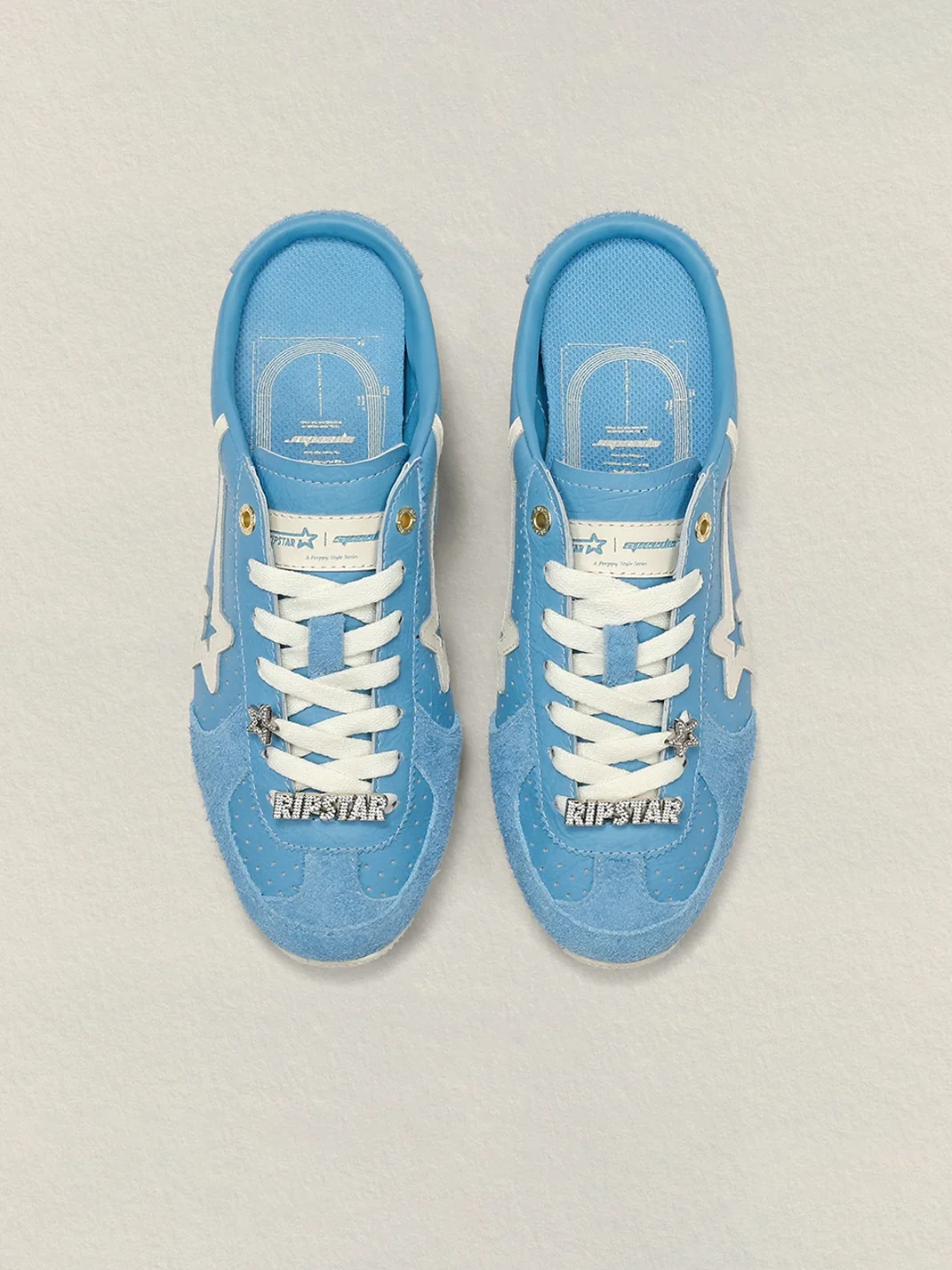 RIPSTAR | Sky Blue Retro Sport Mules